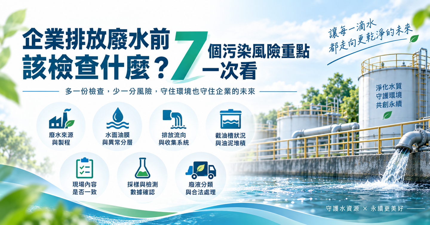 企業排放廢水前該檢查什麼？7 個污染風險重點一次看說明